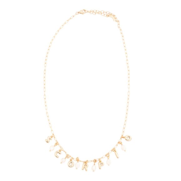 LUNA NORTE Gold/pearl Scorpio Gold And Pearl Charm Necklace - Picture 1 of 2